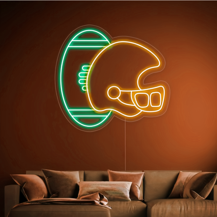 Wild West Touchdown Cowboy Football Helmet Neon