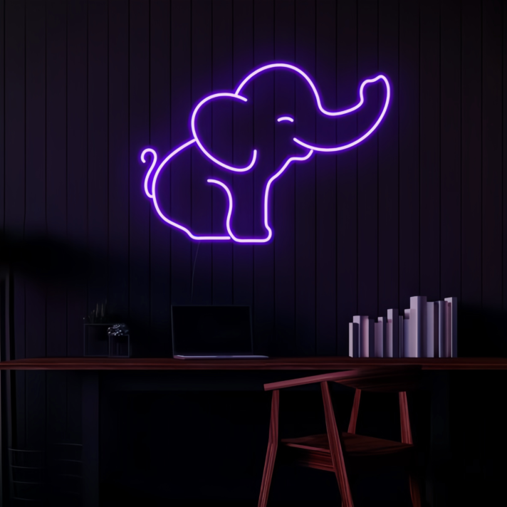 Playful Elephant Neon Lamp