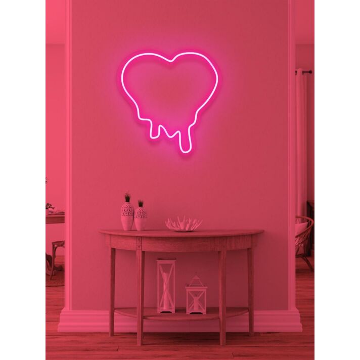 Dripping heart Neon Light Love Melting in Warmth and Affection