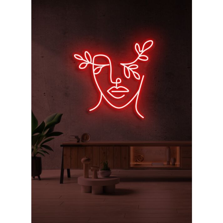 Flower face Neon Bloom Merging Nature with Human Beauty