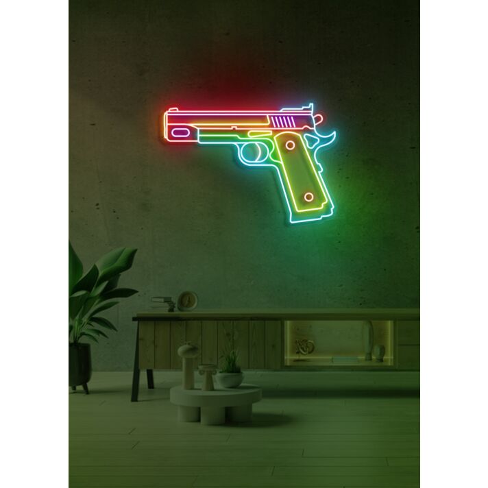 Gun LED Neon Bold Statement for Edgy Decor