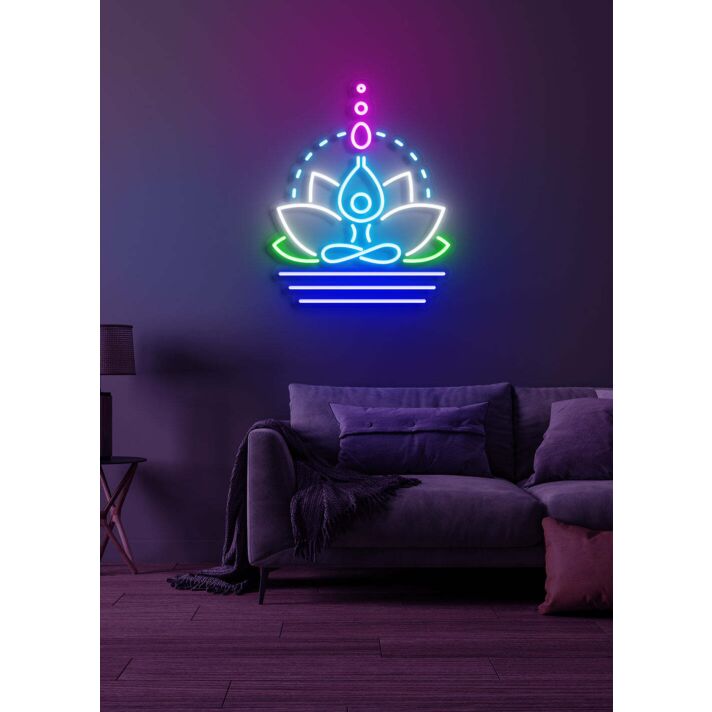 Lotus flower Neon Serenity and Rebirth in Bloom