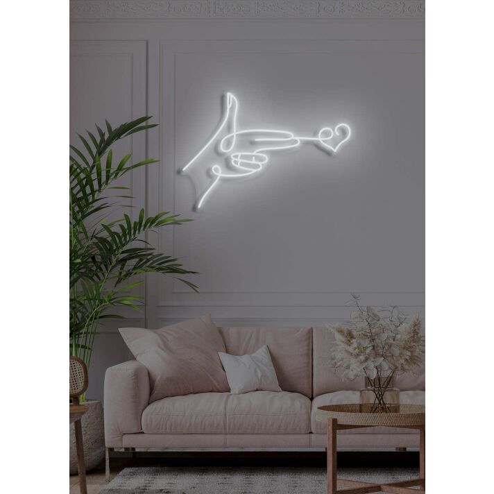 Love shot Neon Cupid's Arrow in Bright Light