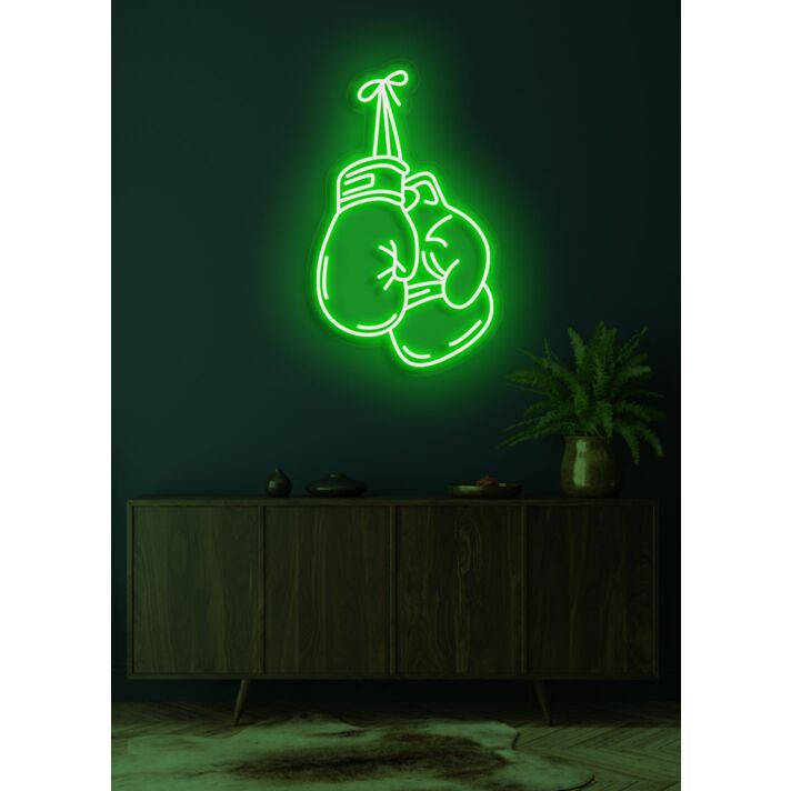 Boxing Gloves Neon Fighting Spirit Illuminated