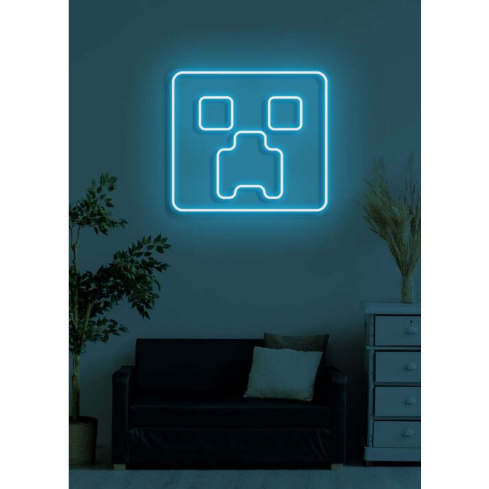 Square face Neon Abstract Artistic Piece, Adding a Contemporary Touch