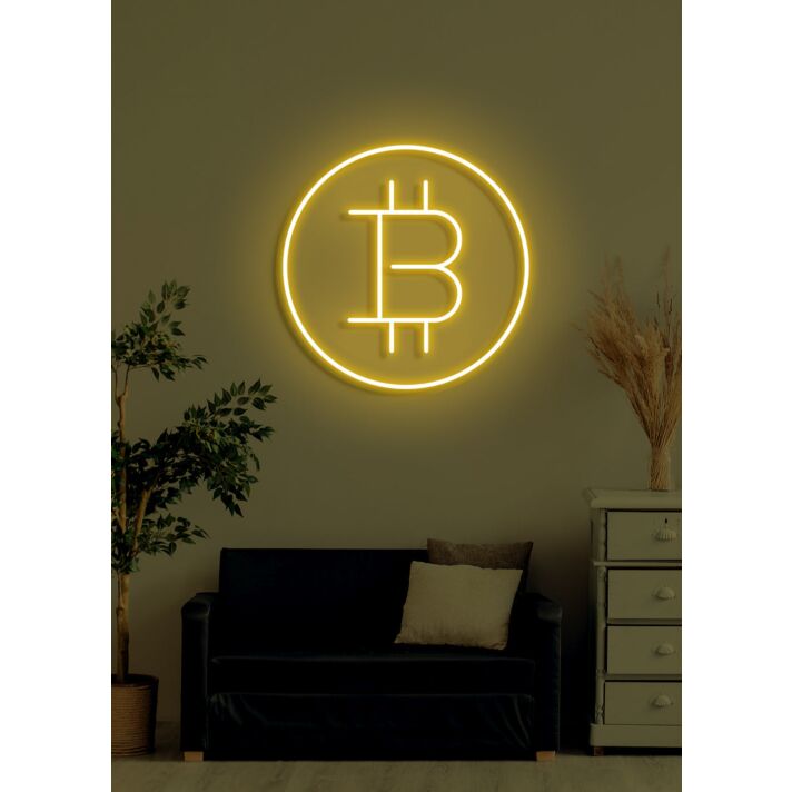 Bitcoin Neon Dazzling Symbol of the Digital Age's Currency Revolution