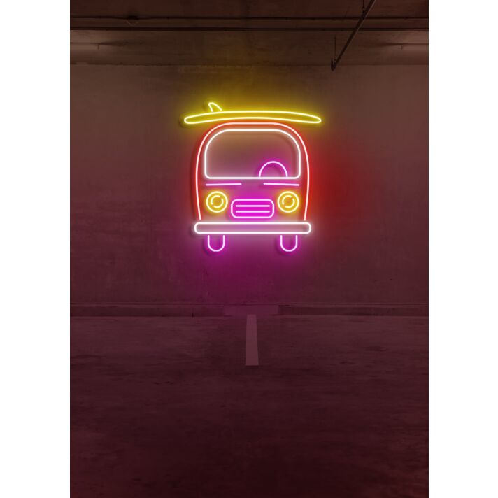 Surf Van Beach Vibes Captured in Laid-Back Neon