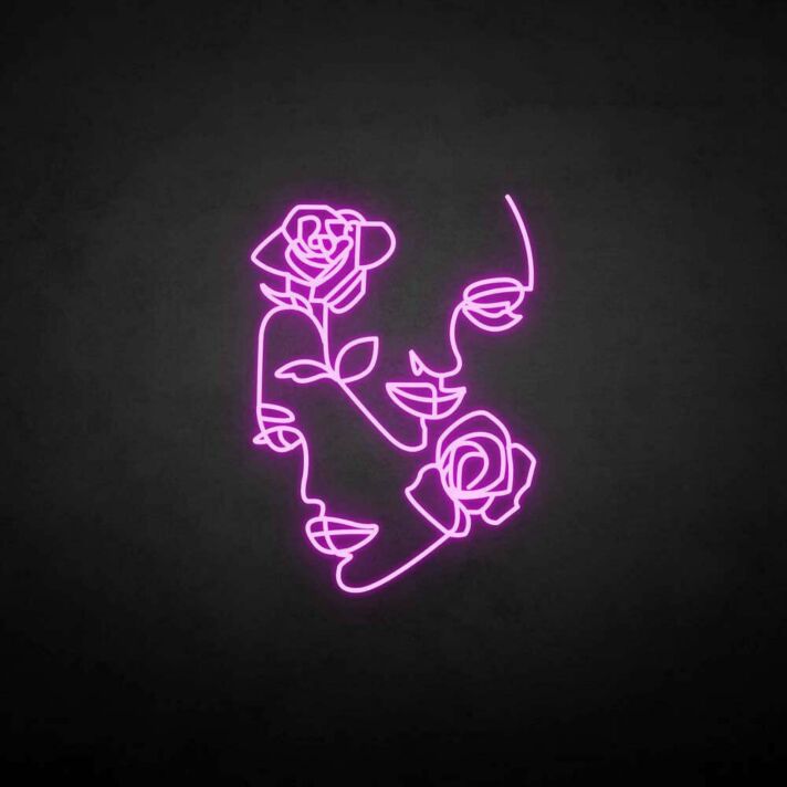 'Flower and people' neon sign