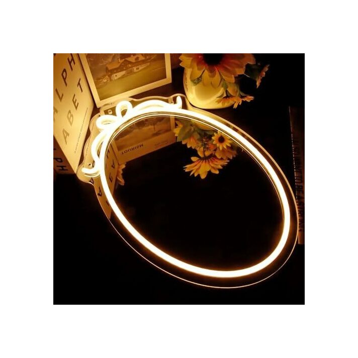 Elegant Oval LED Neon Mirror Sign