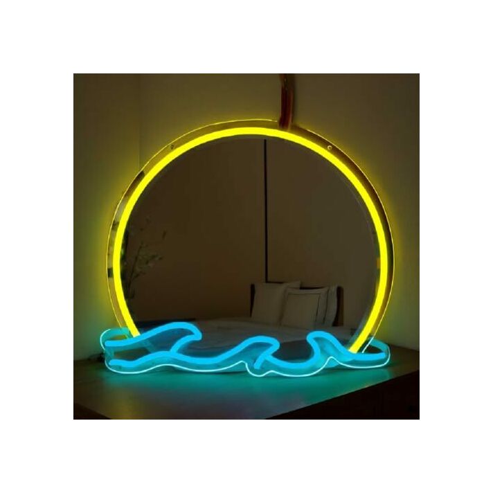 Sunset Wave Glow Neon Mirror Sign