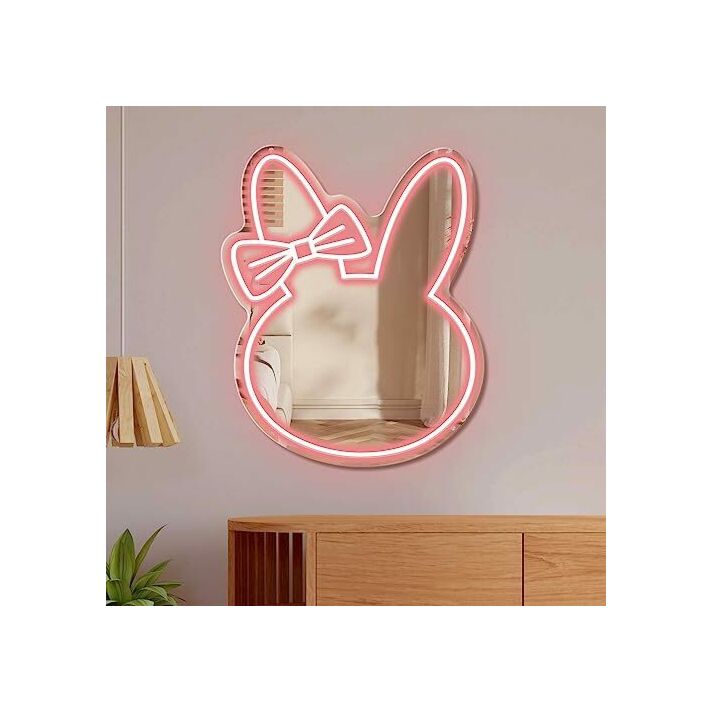 Cute Rabbit Neon Mirror Sign