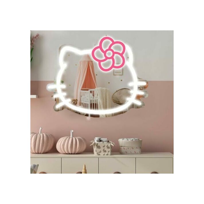 Adorable Cat Room Mirror Neon Sign