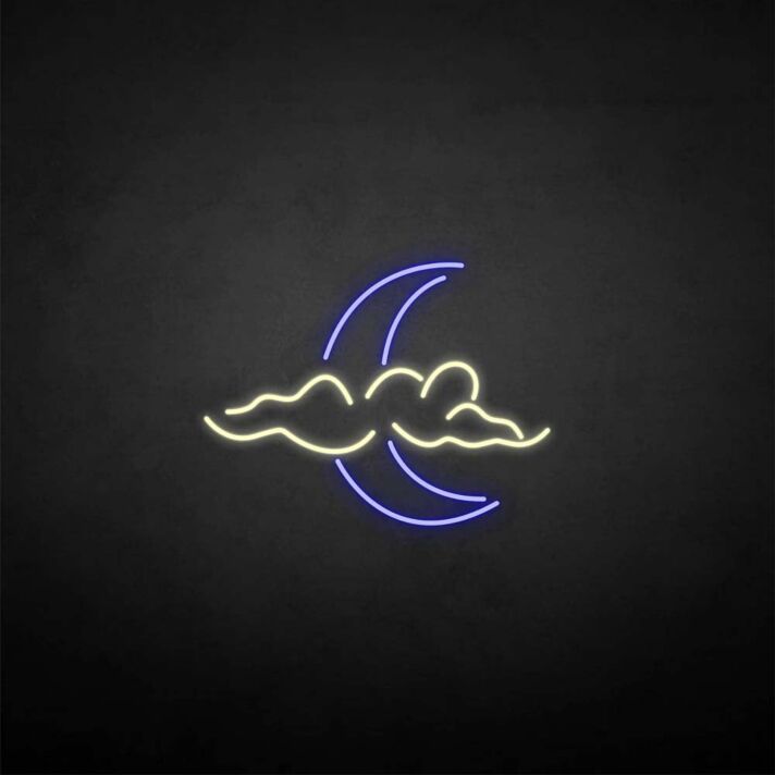 Cloud and moon neon sign