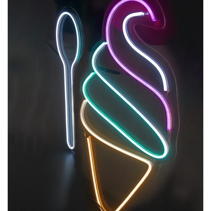 Indulge in BlissVibrant Ice Cream Neon Sign