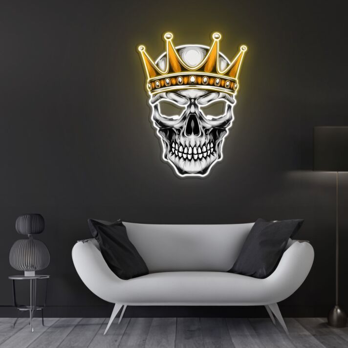 Skull With Crown Neon Sign X Acrylic Artwork