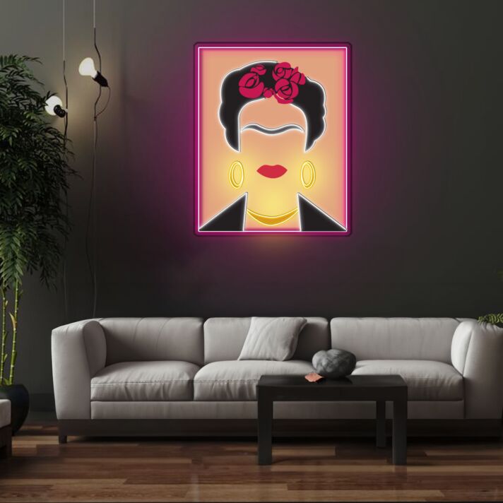 Frida Kahlo Neon X Acrylic Artwork