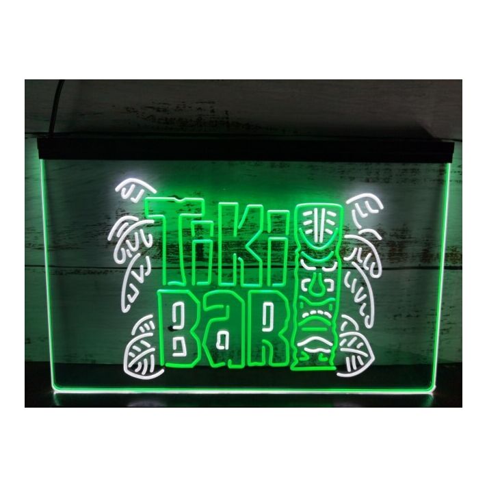 Tiki Bar Mask Two Tone Hanging Neon Sign