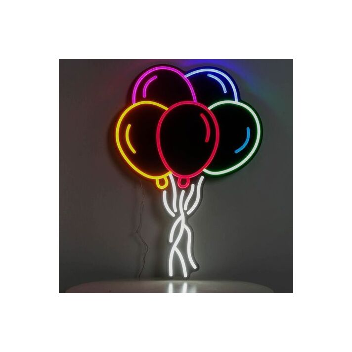 Holiday Balloon Neon Black Backsplash