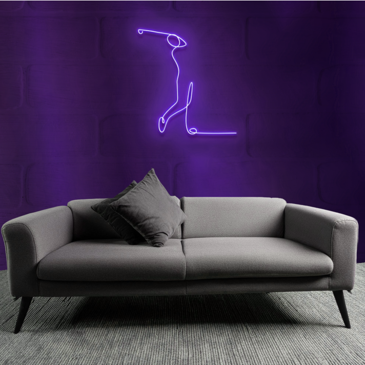 Golfing Action Neon Sign