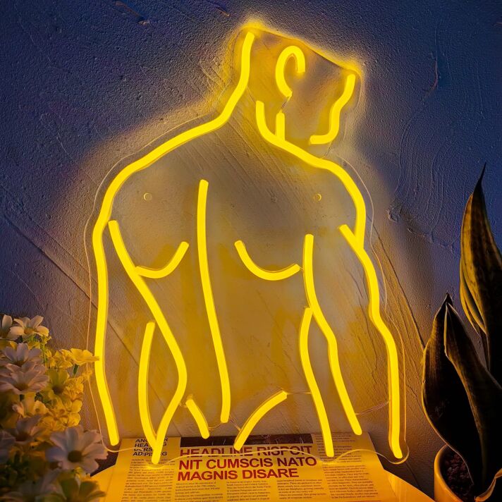 Muscle Line Art Back Neon Sign