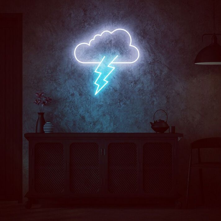 Thunderbolt Lightning Cloud Bolt Neon Sign for Dynamic Ambiances