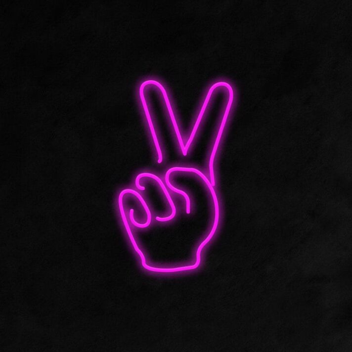 Peace Fingers Neon Sign for Positive and Peaceful Decor
