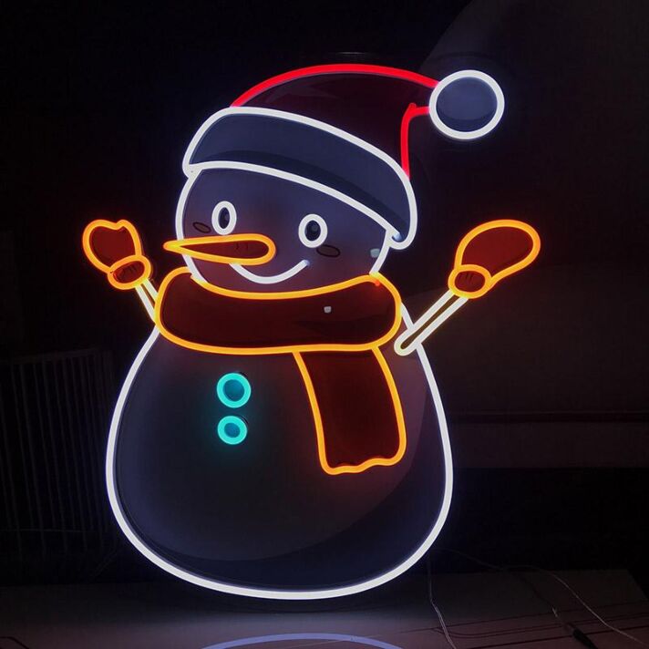 Snowman Neon Sign for Festive and Fun Spaces
