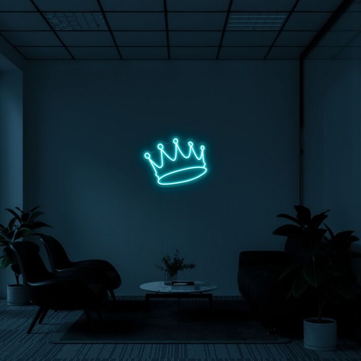 Crown Neon Sign for Royal and Elegant Decor