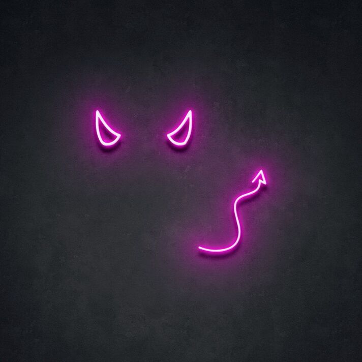 Devil Features Neon Sign for Edgy and Unique Decor