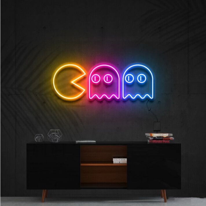 Chasing Ghosts Multicolour Neon Sign for Fun and Playful Spaces