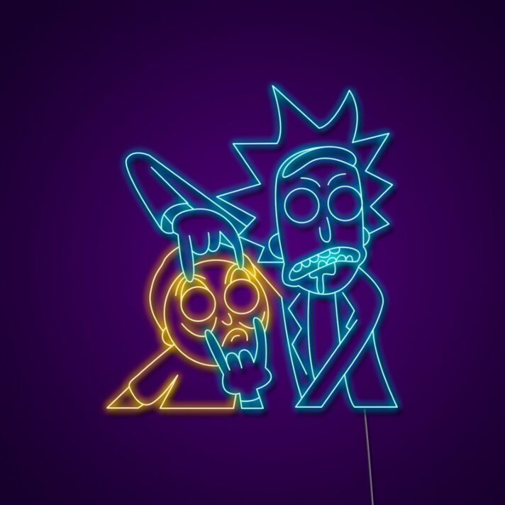 Psychedelic Rick And Morty Sign Neon Sign for Fans and Fun Spaces