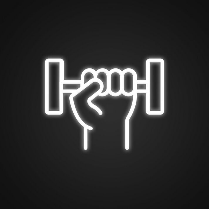 Hand Carrying A Dumbbell Neon Sign for Fitness Enthusiasts