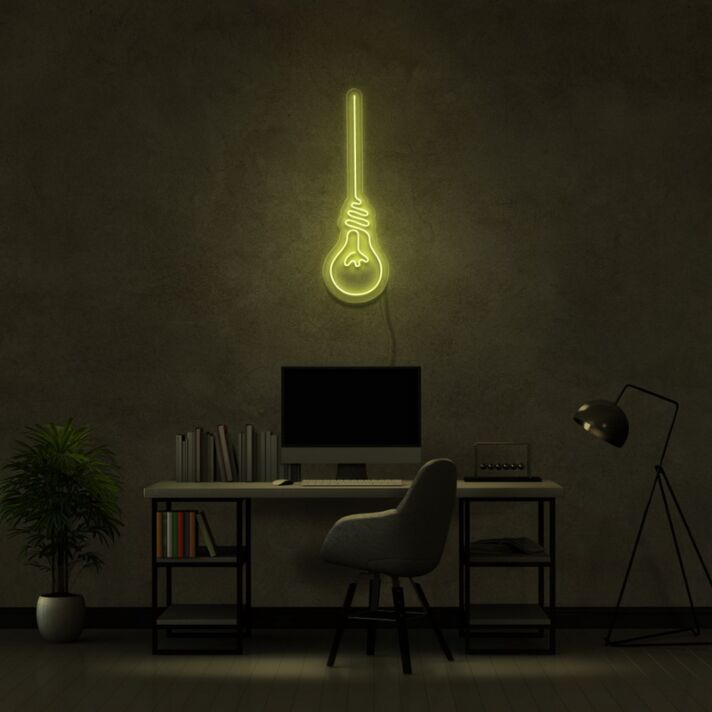 Lightbulb Neon Sign for Creative and Inspirational Decor