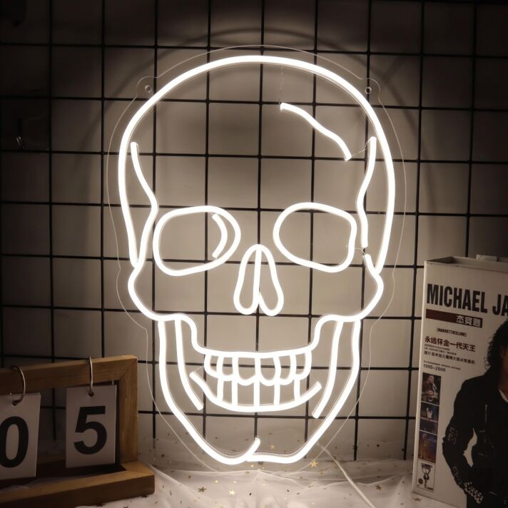 Skull Neon Sign for Edgy and Bold Decor