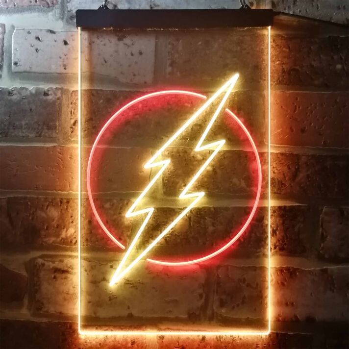 The Flash Logo Dual LED Neon Sign for Superhero Fans