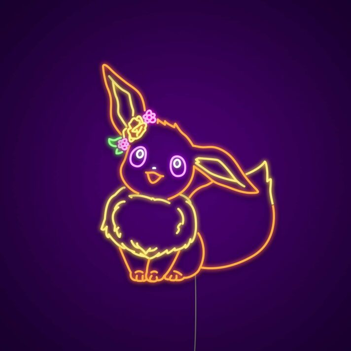 Eevee Kawaii Neon Sign for Anime Fans
