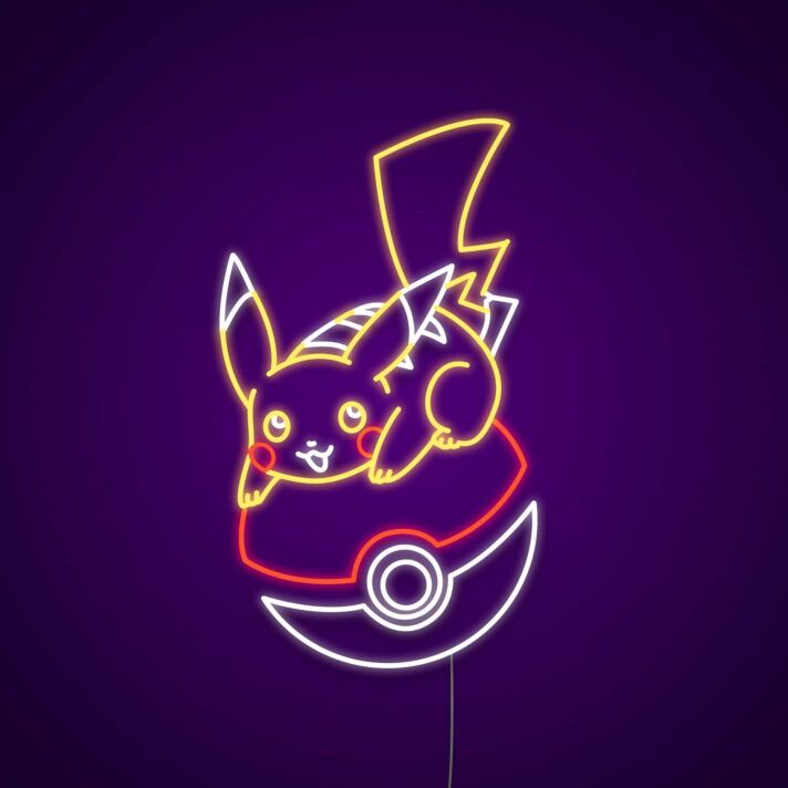 Pikachu On Pokeball Neon Sign for Anime Fans
