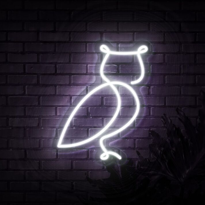 Owl Neon Sign for Nature and Whimsical Decor