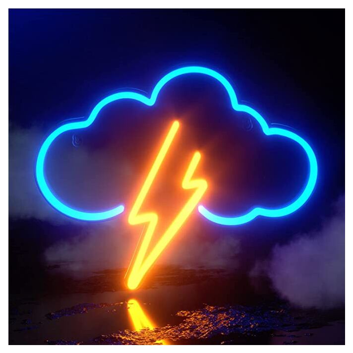 Cloud Lightning Storm Neon Sign for Whimsical and Fun Spaces