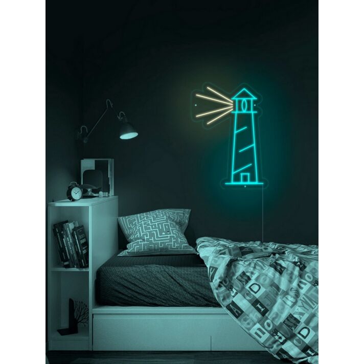 Lighthouse Neon Sign for Nautical and Coastal Decor