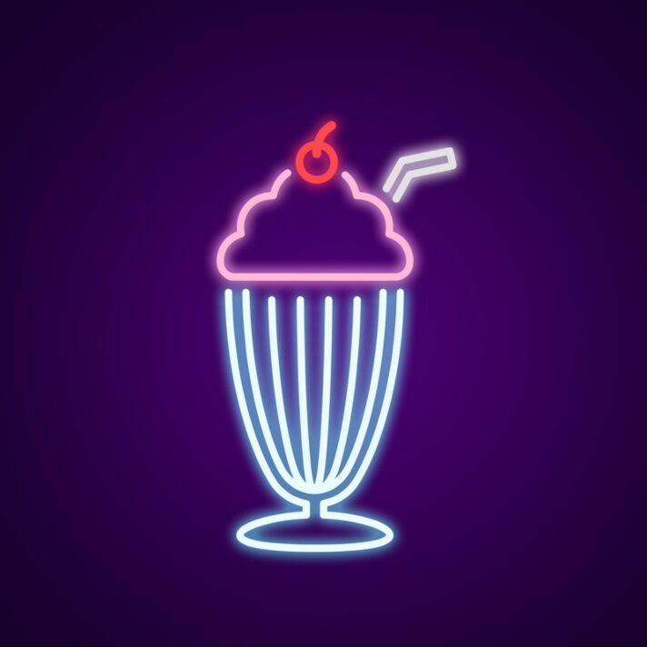 Milkshake Neon Sign for Fun and Refreshing Spaces