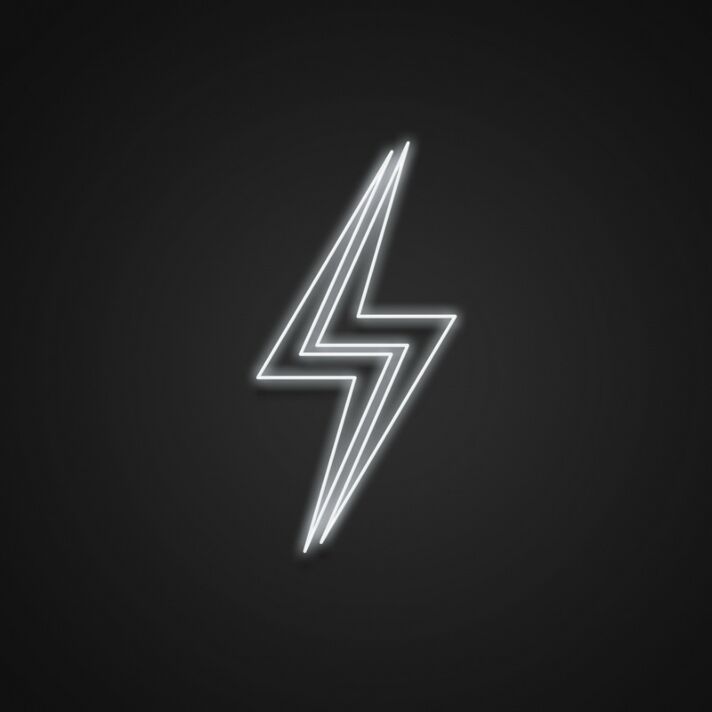 Lightning Bolt Neon Sign for Dynamic and Energetic Spaces