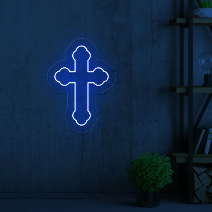 Cross Neon Sign for Religious and Spiritual Spaces