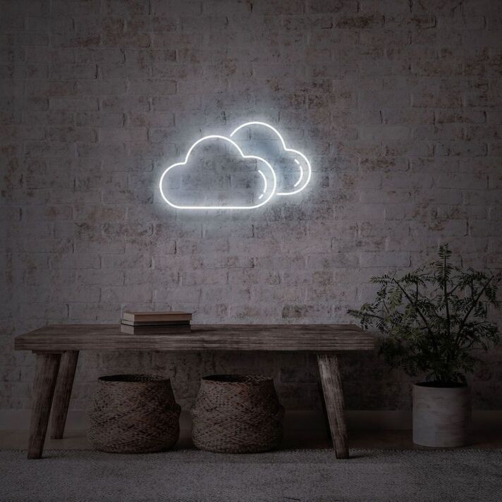 Clouds Neon Sign for Whimsical and Fun Spaces