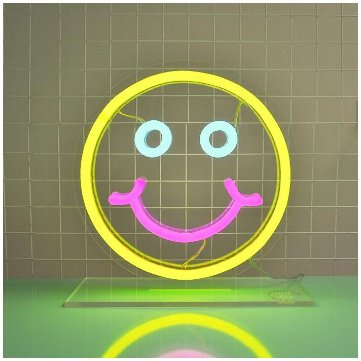 Smiley Face Table Top Neon Sign adds fun to kids' rooms