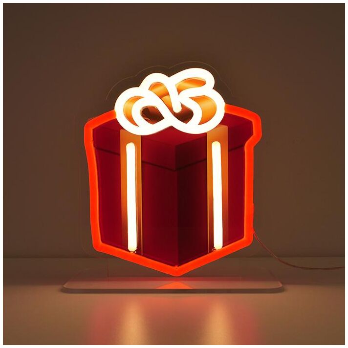 Wrapped Present Emoji Neon Sign perfect for holiday celebrations