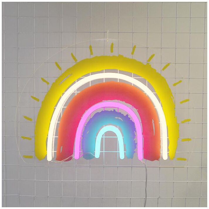Rainbow Neon Sign brightens up kids' rooms with vibrant colors