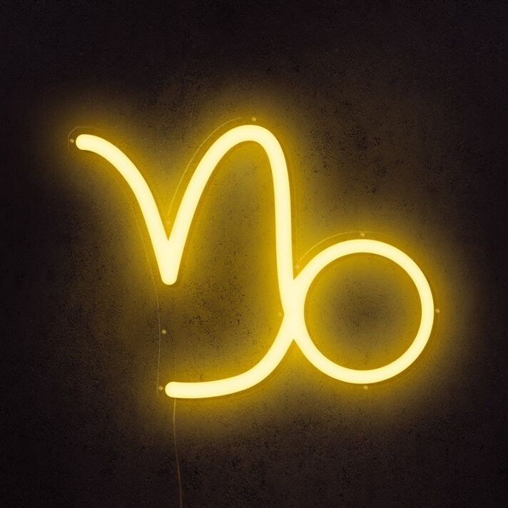 Capricorn Horoscope Neon Sign adds zodiac charm to any space
