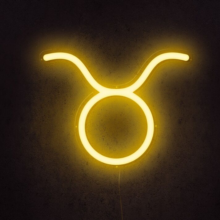 Taurus Horoscope Neon Sign for astrology-themed decor