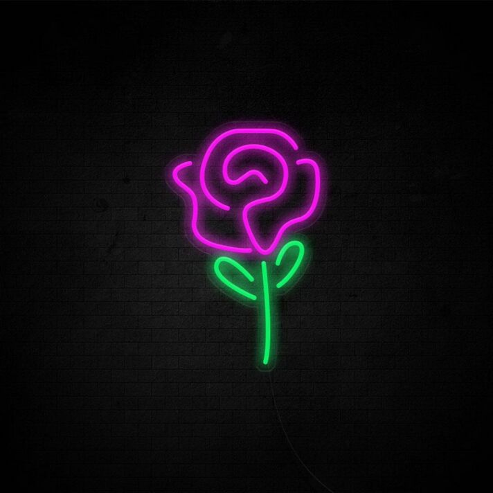 Rose Neon Sign adds elegance to romantic settings